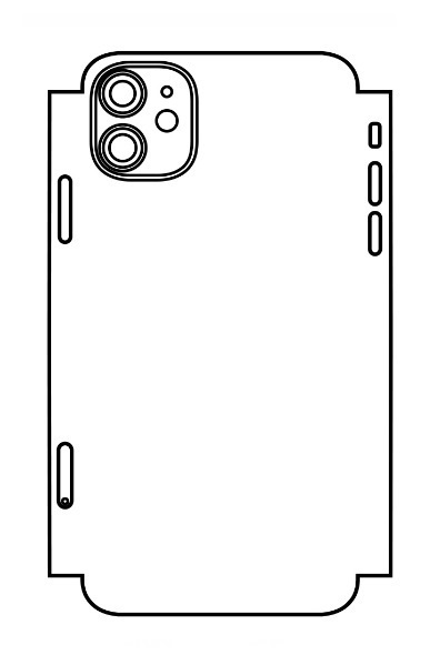 Hydrogel - matná zadní ochranná fólie (full cover) - iPhone 11 - typ výřezu 7
