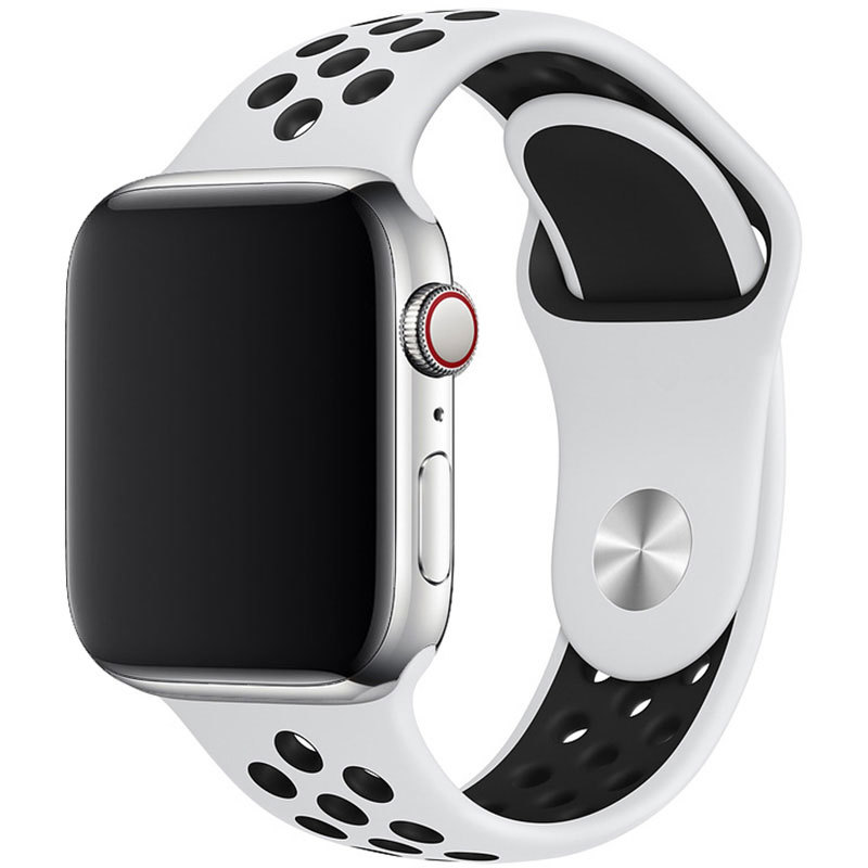 Řemínek pro Apple Watch (38/40/41mm) Sport, white-black (velikost S)