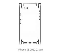 Hydrogel - matná zadní ochranná fólie (full cover) - iPhone SE 2020/2022 - typ výřezu 1