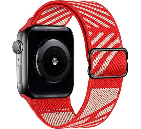 Scrunchie řemínek pro Apple Watch (42/44/45mm) Gray Red