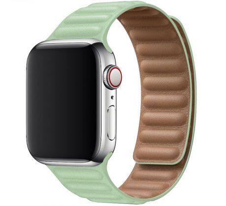 Koženkový řemínek Leather Link pro Apple Watch (38/40/41mm) Green