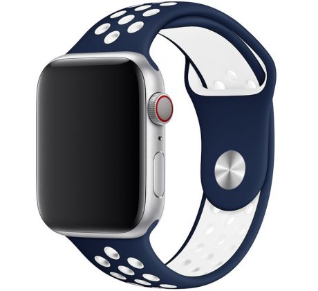 Řemínek pro Apple Watch (42/44/45mm) Sport, blue-white (velikost S)