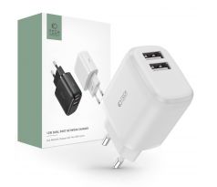 SÍŤOVÁ NABÍJEČKA NA MOBIL A TABLET TECH-PROTECT C12W 2-PORT NETWORK CHARGER  2.4A WHITE