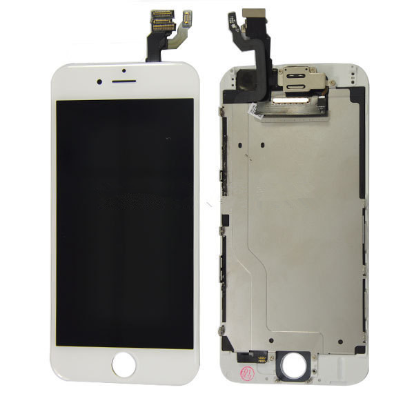 Bílý LCD displej iPhone 6 (s přední kamerou + proximity senzor OEM) - bez home button
