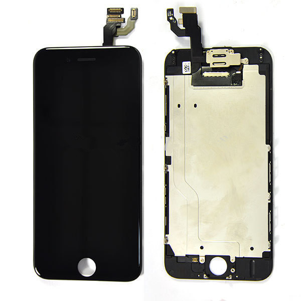Černý LCD displej iPhone 6 (s přední kamerou + proximity senzor OEM) - bez home button