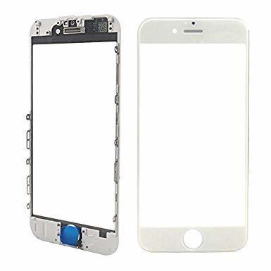 Oleofobní náhradní bílé přední sklo s rámem na iPhone 6 Plus