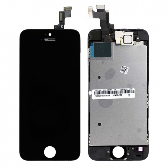 ORIGINAL Černý LCD displej iPhone 5S s přední kamerou + proximity senzor OEM (bez home button)