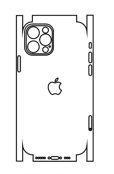 Hydrogel - matná zadní ochranná fólie (full cover) - iPhone 12 Pro - typ výřezu 3