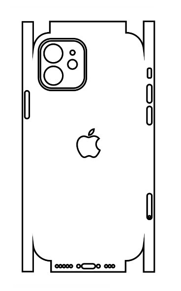 Hydrogel - matná zadní ochranná fólie (full cover) - iPhone 12 - typ výřezu 1