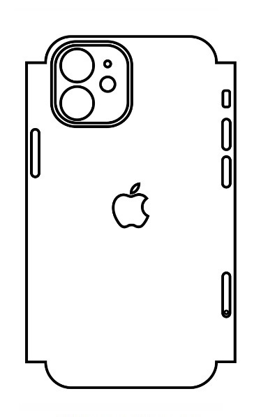 Hydrogel - matná zadní ochranná fólie (full cover) - iPhone 12 mini - typ výřezu 4