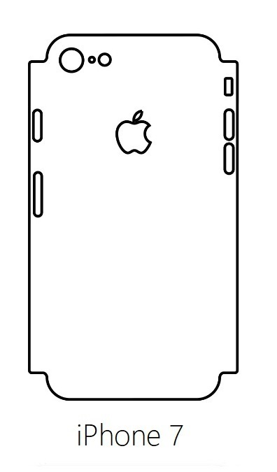 Hydrogel - matná zadní ochranná fólie (full cover) - iPhone 7 - typ výřezu 2