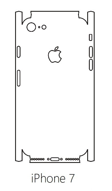 Hydrogel - matná zadní ochranná fólie (full cover) - iPhone 7 - typ výřezu 4