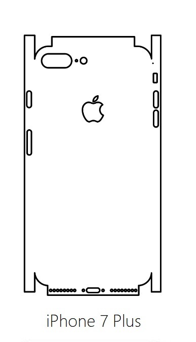 Hydrogel - matná zadní ochranná fólie (full cover) - iPhone 7 Plus - typ výřezu 1
