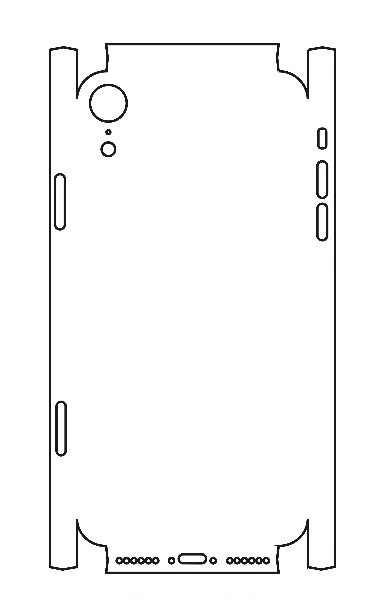 Hydrogel - matná zadní ochranná fólie (full cover) - iPhone XR - typ výřezu 2
