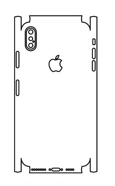 Hydrogel - matná zadní ochranná fólie (full cover) - iPhone XS Max - typ výřezu 1