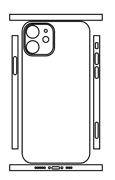Hydrogel - zadní ochranná fólie (full cover) - iPhone 12 - typ výřezu 1