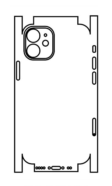 Hydrogel - zadní ochranná fólie (full cover) - iPhone 12 mini - typ výřezu 4