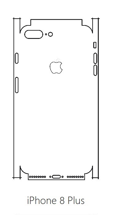 Hydrogel - zadní ochranná fólie (full cover) - iPhone 8 Plus - typ výřezu 4