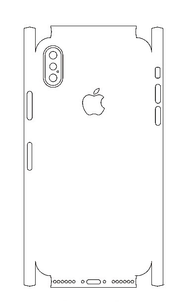 Hydrogel - zadní ochranná fólie (full cover) - iPhone X - typ výřezu 4