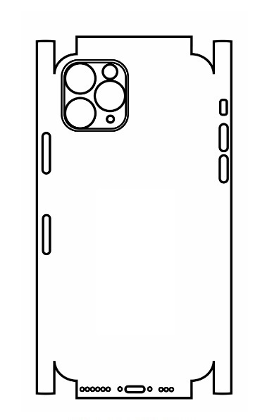 Hydrogel - matná zadní ochranná fólie (full cover) - iPhone 11 Pro Max - typ výřezu 2