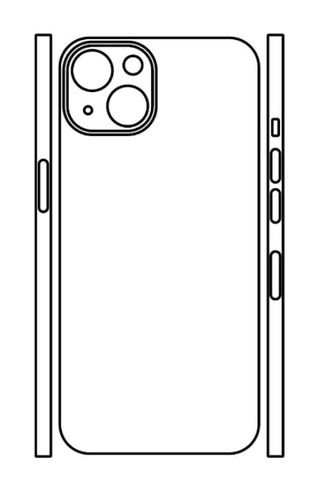 Hydrogel - zadní ochranná fólie (full cover) - iPhone 13, typ výřezu 2