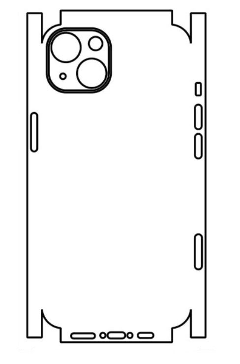 Hydrogel - zadní ochranná fólie (full cover) - iPhone 13, typ výřezu 6
