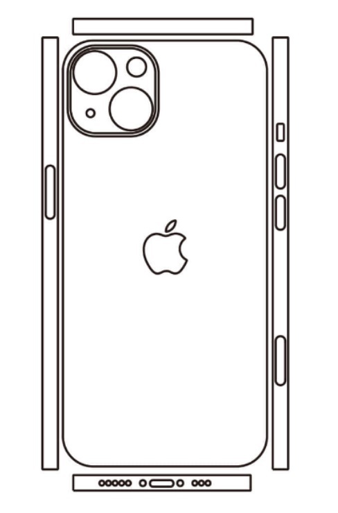 Hydrogel - zadní ochranná fólie (full cover) - iPhone 13, typ výřezu 8