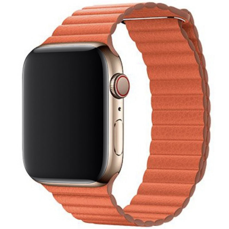 Koženkový řemínek Leather Loop pro Apple Watch (42/44/45mm) Sunset Orange