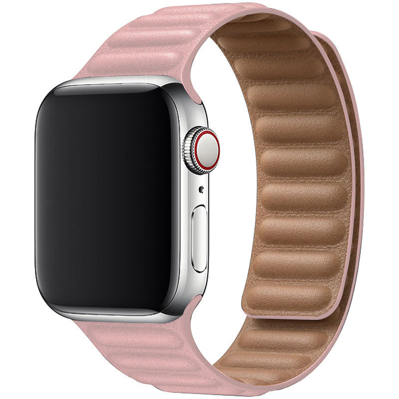 Koženkový řemínek Leather Link pro Apple Watch (42/44/45mm) Pink