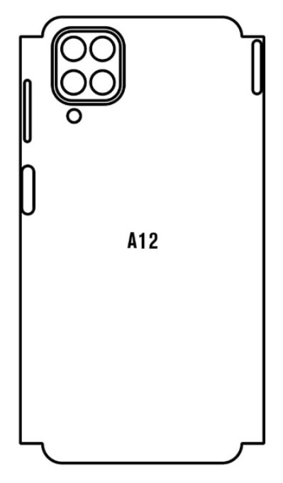 Hydrogel - zadní ochranná fólie - Samsung Galaxy A12, typ výřezu 3