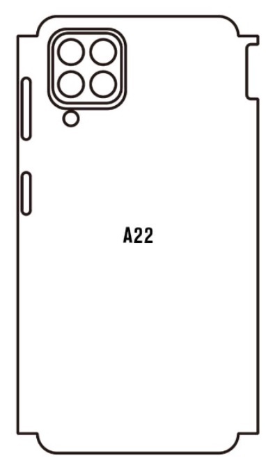 Hydrogel - zadní ochranná fólie - Samsung Galaxy A22 4G LTE, typ výřezu 3