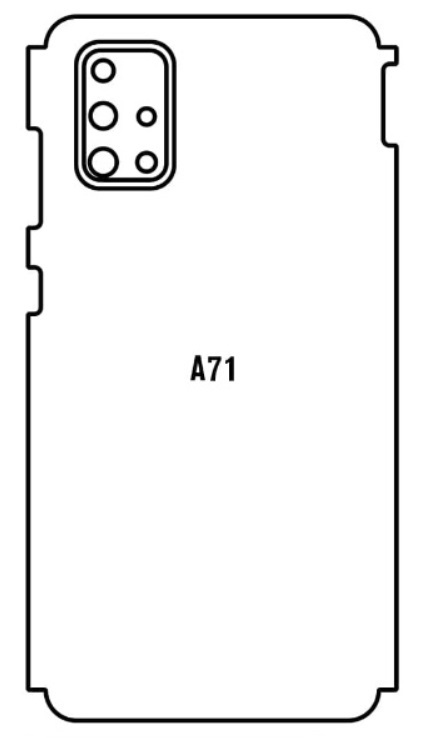 Hydrogel - zadní ochranná fólie - Samsung Galaxy A71, typ výřezu 2