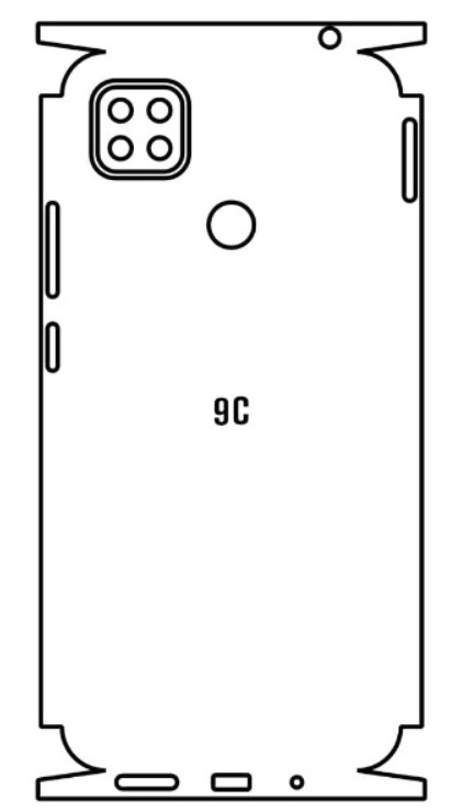 Hydrogel - zadní ochranná fólie - Xiaomi Redmi 9C, typ výřezu 3