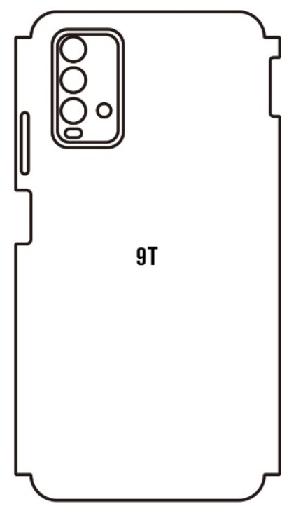 Hydrogel - zadní ochranná fólie - Xiaomi Redmi 9T, typ výřezu 4