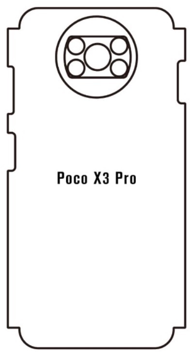 Hydrogel - zadní ochranná fólie - Xiaomi Poco X3 Pro, typ výřezu 2