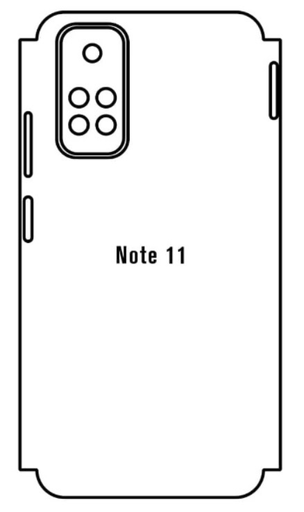 Hydrogel - zadní ochranná fólie - Xiaomi Redmi Note 11, typ výřezu 4