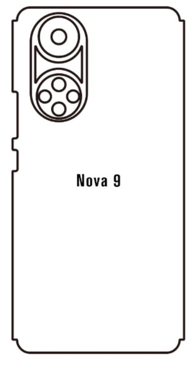 Hydrogel - zadní ochranná fólie - Huawei Nova 9, typ výřezu 4