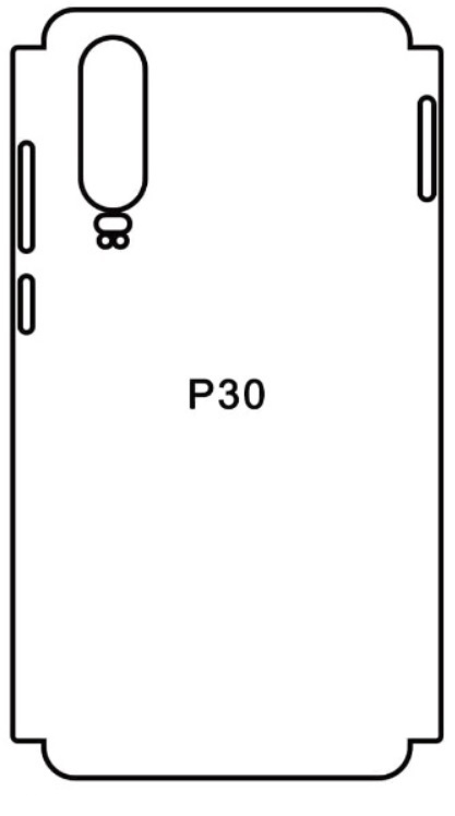 Hydrogel - zadní ochranná fólie - Huawei P30 - typ výřezu 3