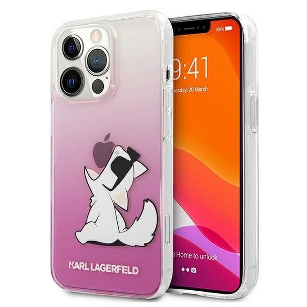 Original   KARL LAGERFELD  iPhone 13 Pro Max CHOUPETTE EAT GRADIENT PINK KLHCP13XCFNRCPI