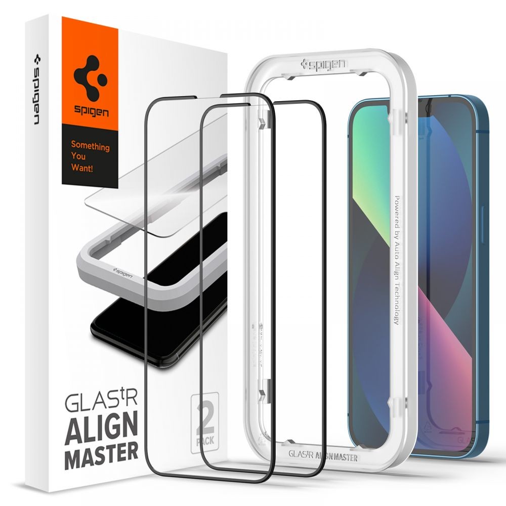 OCHRANNÉ TVRZENÉ SKLO SPIGEN ALM GLASS FC 2-PACK iPhone 13 Pro Max / 14 Plus / 15 Plus BLACK