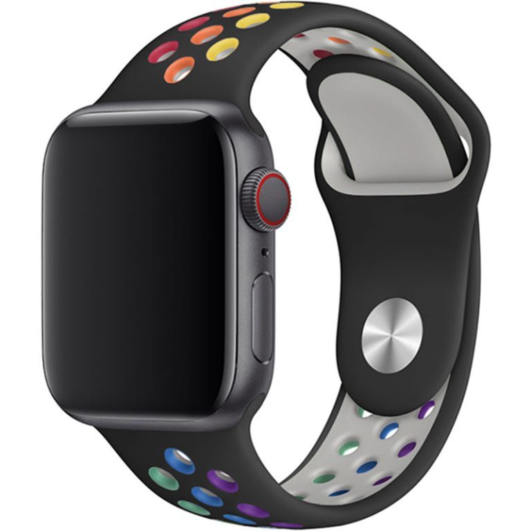 Řemínek pro Apple Watch (42/44/45mm) Sport,  black-colorful (velikost S)