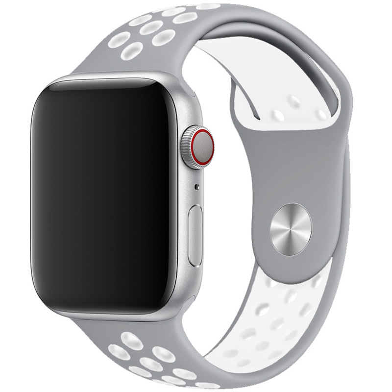 Řemínek pro Apple Watch (38/40/41mm) Sport, grey-white (velikost S)