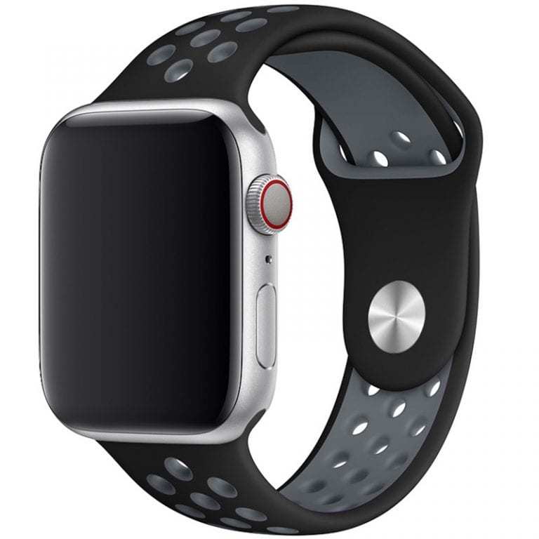 Řemínek pro Apple Watch (42/44/45mm) Sport, black-grey (velikost S)