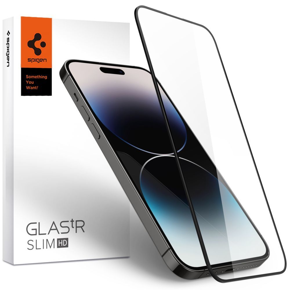 OCHRANNÉ TVRZENÉ SKLO SPIGEN GLASS FC iPhone 14 Pro Max BLACK