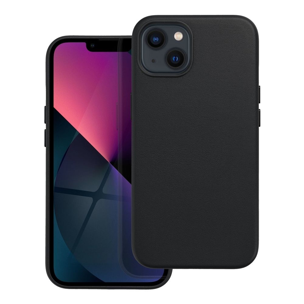 Kožený kryt - Mag Cover  iPhone 13 černý