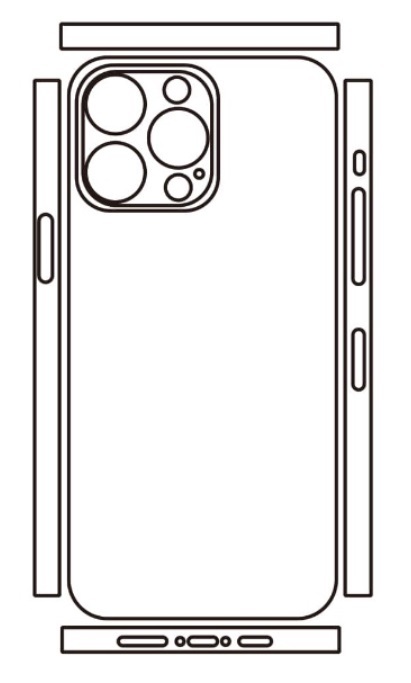 Hydrogel - matná zadní ochranná fólie - iPhone 14 Pro Max, typ výřezu 8