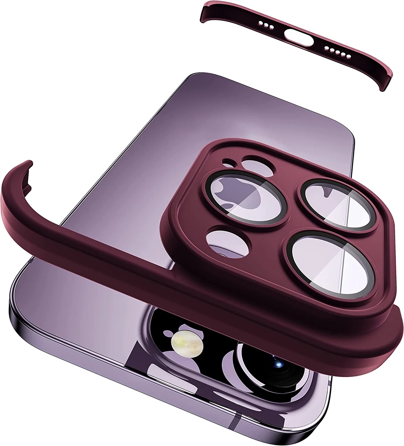 Bumper s ochranou zadní kamery - iPhone 12 Pro cherry