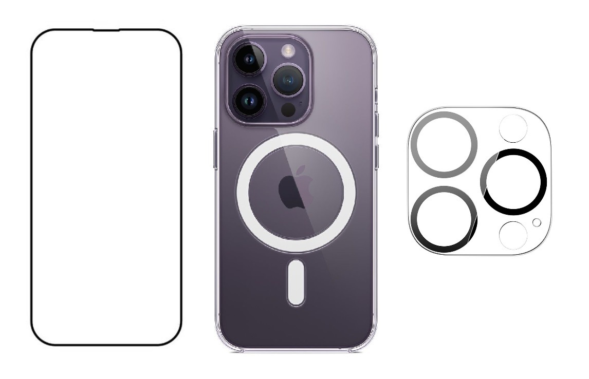 3PACK - Hydrogel + Crystal Air kryt s MagSafe + ochranné sklíčko kamery pro iPhone 14 Pro
