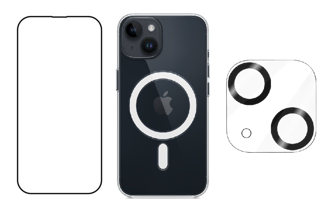 3PACK - Hydrogel + Crystal Air kryt s MagSafe + ochranné sklíčko kamery pro iPhone 13