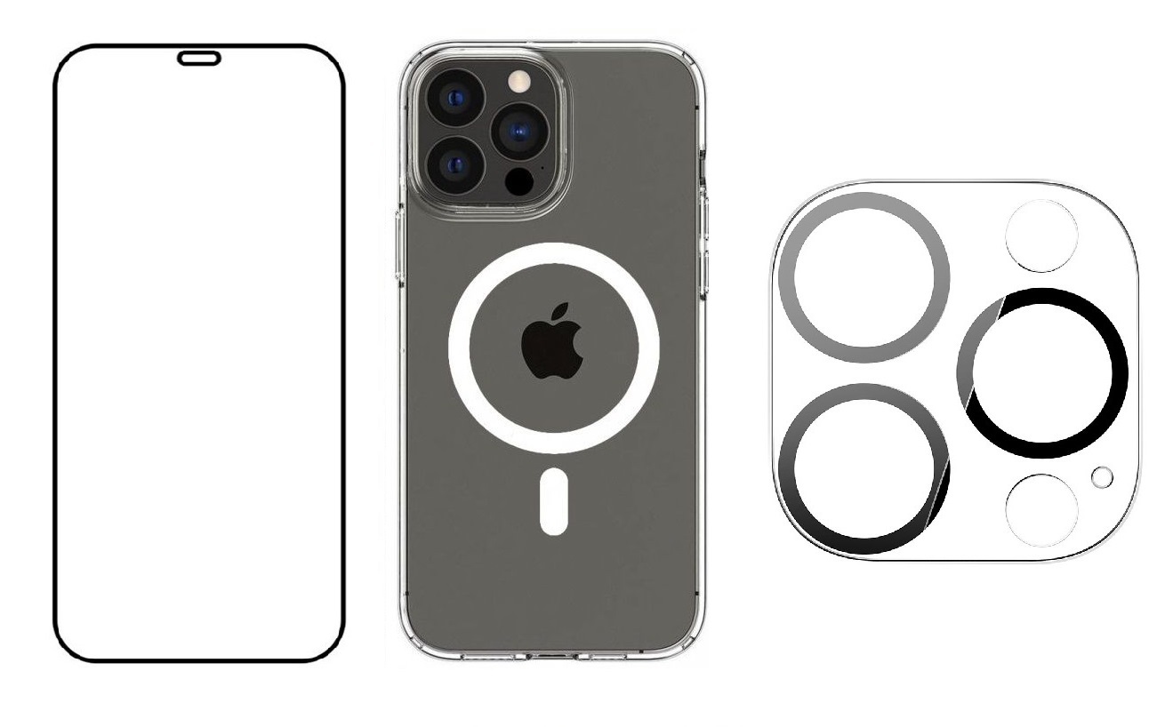 3PACK - Hydrogel + Crystal Air kryt s MagSafe + ochranné sklíčko kamery pro iPhone 13 Pro Max